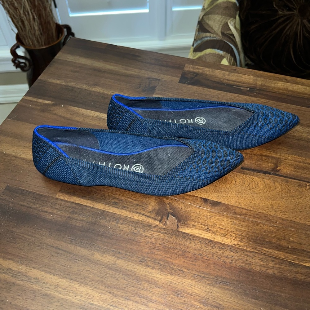 Rothy's The Point Flats Teal Python Blue - image 2